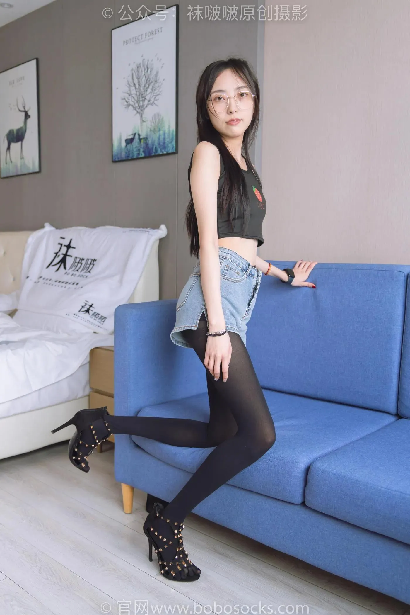 [BoBoSocks袜啵啵]NO.192 稚予-高跟鞋、黑色五指袜 [139P]插图8